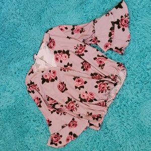 Discreet Rose Wrap Shirt